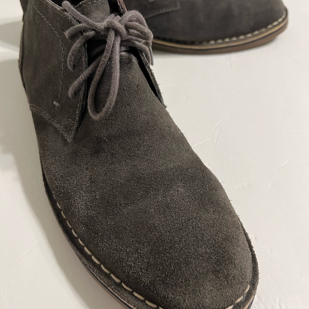 Mens Kenneth Cole Reaction Leather Ankle Shoes Boots Gray Suede Desert Sun 9.5 - Picture 3 of 6